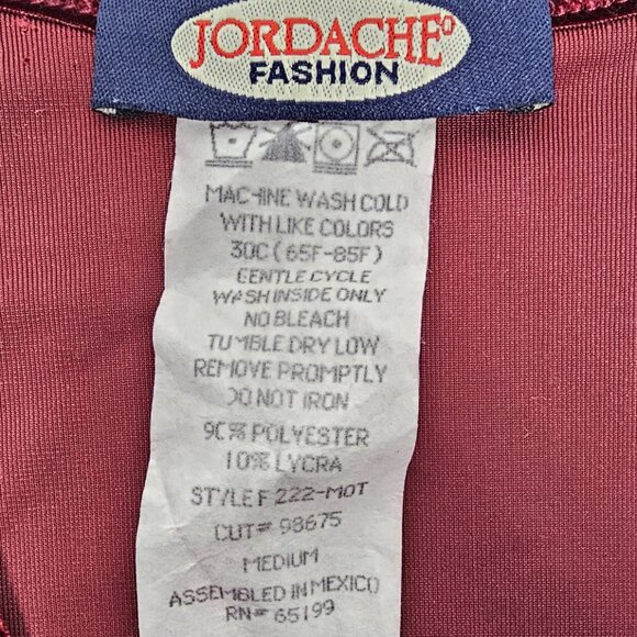 Vintage Y2k 90s Jordache Red Velvet Cropped Cardigan Shrug Medium Grunge Goth - Picture 2 of 6